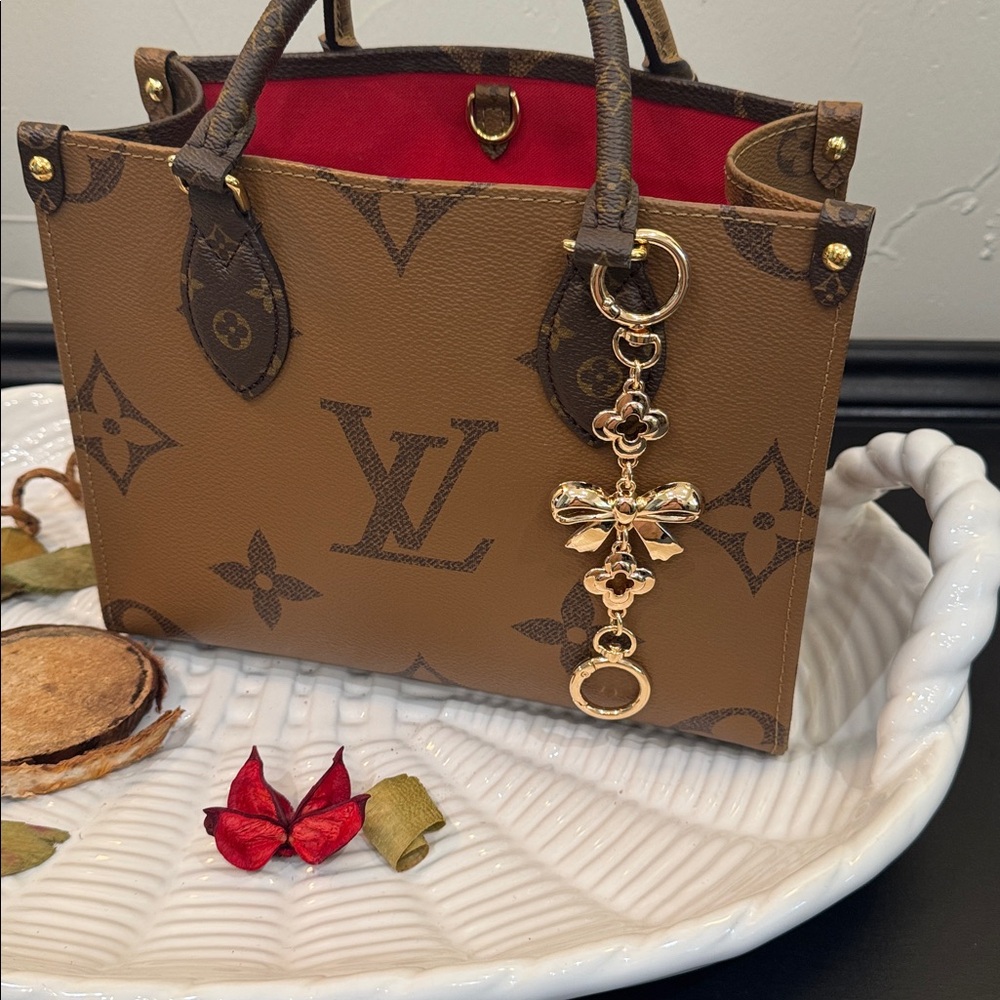 Modern Boho Gold Bow Bag Charm & Keyring